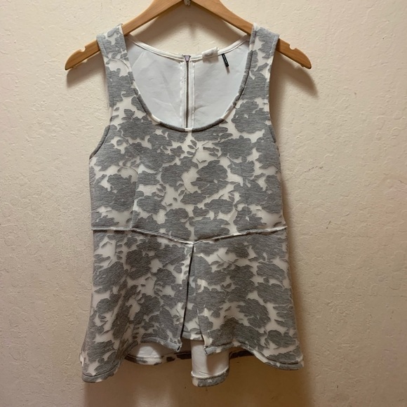 Anthropologie Akemi+Kin Neoprene Peplum Top - Picture 3 of 6